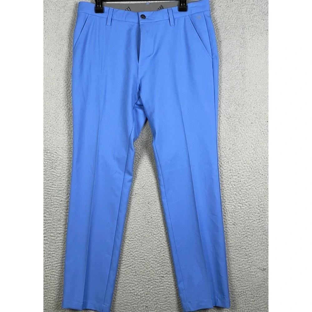 Adidas Pants Mens 32X30 Light Blue Golf Chino Flat Front Performance Straight